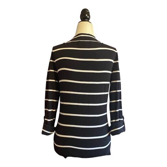 Jones New York cotton blend nautical stripes 3/4 length sleeve sweater. Sz S - Picture 4 of 16
